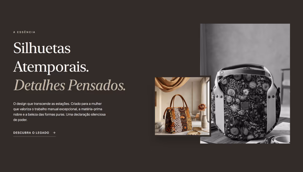Galeria de trabalhos com fotografias em grade editorial