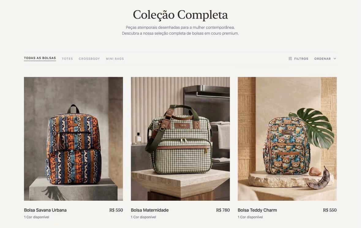 Seção de contato com as redes sociais da marca